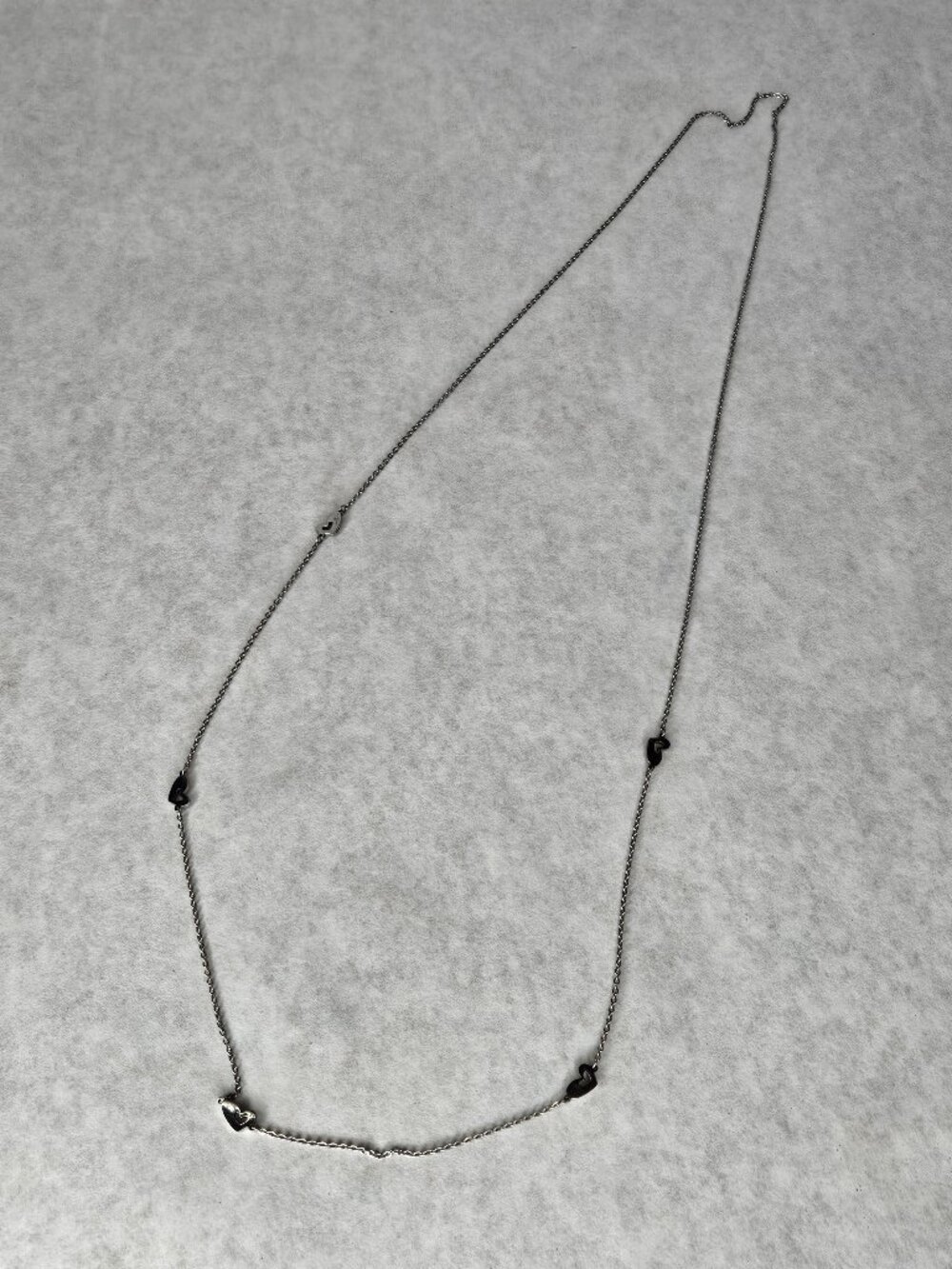 Stainless Steel 32 Inch Long Wrap Around Heart Bead Necklace